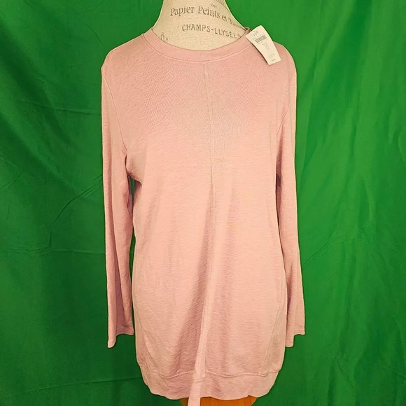 NWT J Jill Womens Rouge Pink Pima Elliptical Tunic Top LP Large Petite - Picture 1 of 4
